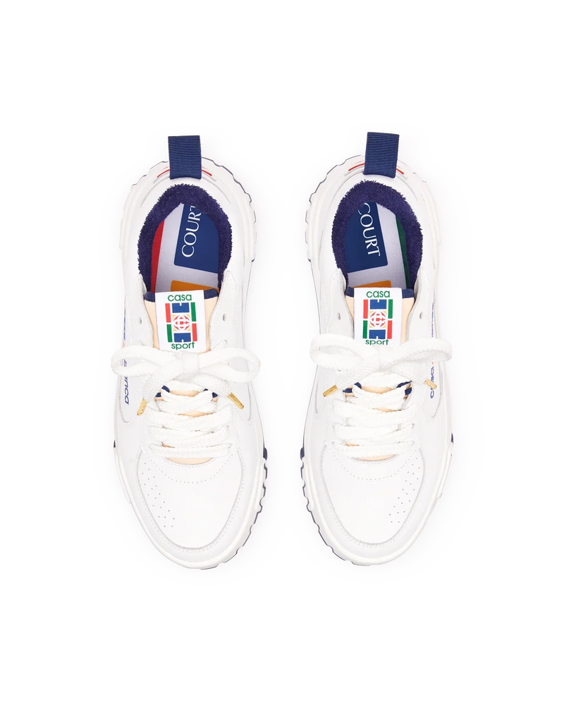 Women's Court White & Navy Sneaker