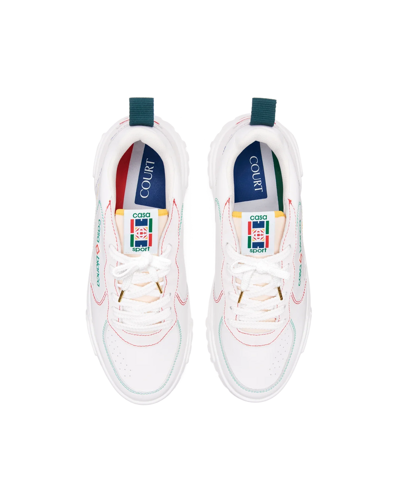 Women's Court White & Multicolour White Sneakers