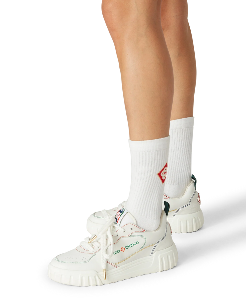 Women's Court White & Multicolour White Sneakers