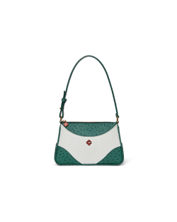 White & Green Jeanne Pochette Shoulder Bag