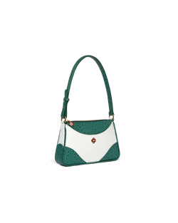 White & Green Jeanne Pochette Shoulder Bag