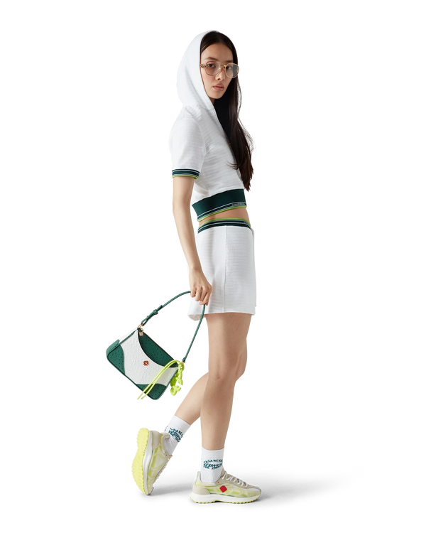 White & Green Jeanne Pochette Shoulder Bag