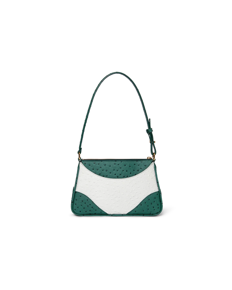 White & Green Jeanne Pochette Shoulder Bag