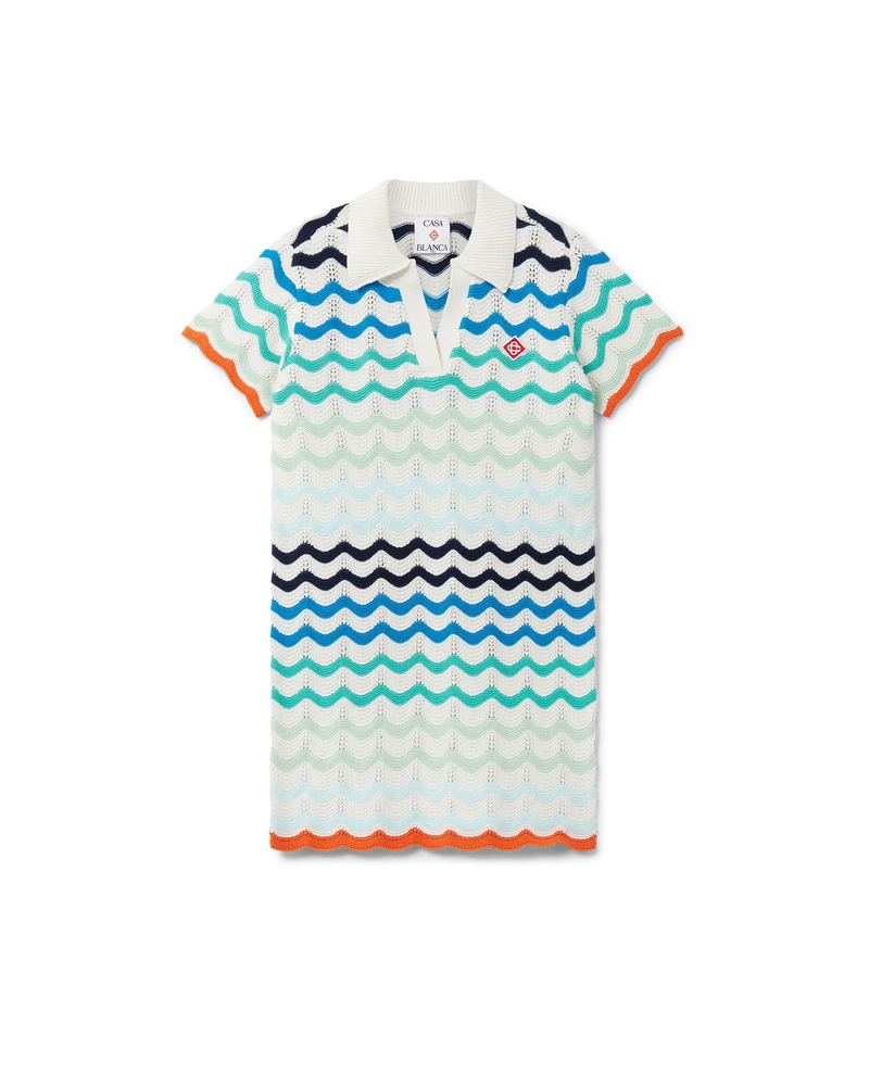 Gradient Wave Crochet Dress