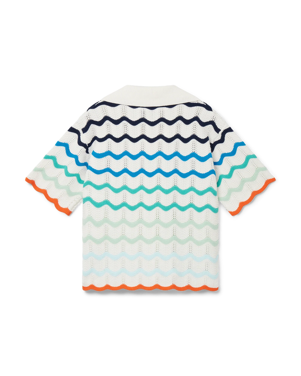 Gradient Wave Crochet Shirt