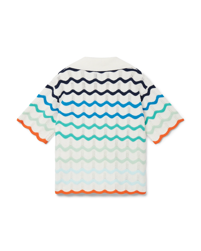 Gradient Wave Crochet Shirt