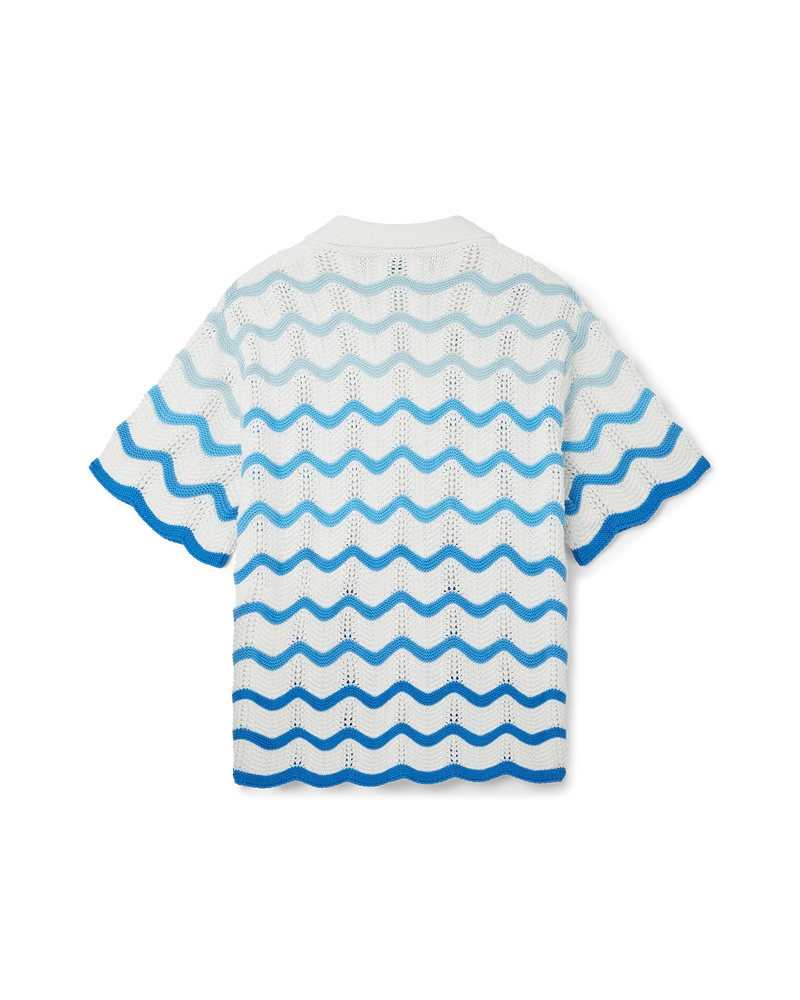 Wavy Gradient Crochet Shirt
