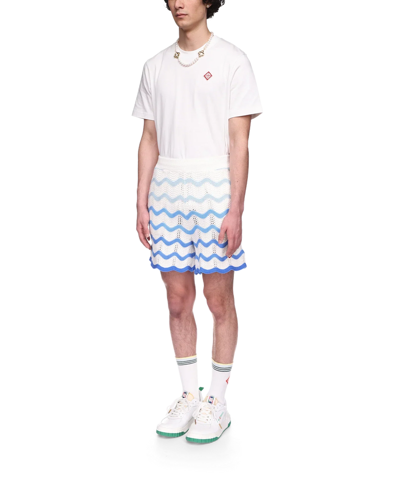 Wavy Gradient Crochet Shorts