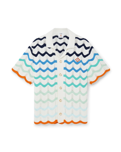 Gradient Wave Crochet Shirt